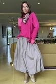 Paloma Bubble Hem Midi Skirt Mocha
